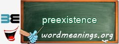 WordMeaning blackboard for preexistence